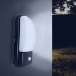 Applique murale noire extrieure led ip65 20w avec dtecteur de mouvement - blanc froid 6000k - 8000k ...