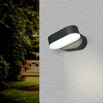 Applique murale noire led 6w ip54 orientable ovale - blanc neutre 4000k - 5500k - silamp Applique murale noire led 6w ip54 orientable ovale - blanc neutre 4000k - 5500k - silamp