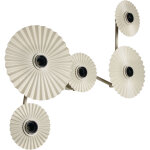 Applique murale osram decor plisse, 5 douilles, e27, acier, beige, minimaliste, design, abat - jour