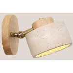 Applique murale en pierre naturelle r�glable en marbre pour salle de bain, lampe murale rustique c�bl�e ...