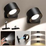 Appliques murales � piles, lot de 2 led rechargeables sans fil, 3 temp�ratures de couleur et luminosit�, ...