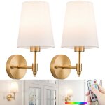Applique murale � piles : appliques murales sans fil dor�es avec ampoule led magn�tique � piles, facile ...