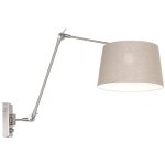 Applique, lampe articul�e, lampe de chambre, textile, gris, variateur rotatif orientable