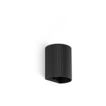Applique murale rainur�e noire sole avec interrupteur 40527