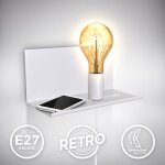Applique murale rglable luminaire mural rtro lampe de chevet avec tagre interrupteur blanche matte ...