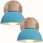 Applique murale r�tro e27 int�rieur lampe murale fer forg� bois luminaire murale bleu chambre salon couloir ...