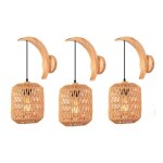 Applique murale r�tro lampe murale abat - jour en rotin tiss� luminaire murale r�glable �16cm - 3pcs