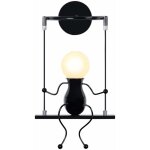 Applique murale simple poupée de mode balançoire enfants lampe mur moderne gens fer salon chambre créative ... Applique murale simple poupée de mode balançoire enfants lampe mur moderne gens fer salon chambre créative ...