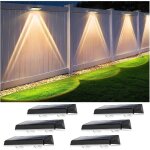 Applique murale solaire �tanche ip67, 6 lumi�res ext�rieures blanc avec 3 modes pour jardin et cl�ture ...