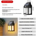 Applique murale solaire ext�rieure avec d�tecteur de mouvement, lampe led d'ambiance � lumi�re chaude ...