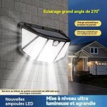 Applique murale solaire ext�rieure ultra - brillante, �clairage � 270� sur quatre c�t�s avec d�tecteur ...