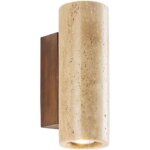 Applique murale en travertin jaune naturel lampe murale de chevet de chambre � coucher de style japonais ...