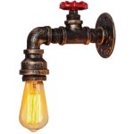 Applique murale à tubes d'eau, applique murale industrielle vintage, tube tuyau robinet finition de fer ... Applique murale à tubes d'eau, applique murale industrielle vintage, tube tuyau robinet finition de fer ...