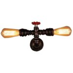 Appliques murales tuyau d'eau industriel en metal fer avec american r�tro style double t�te creative ...