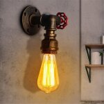 Applique murale tuyau vintage style industriel r�tro noir base de lampe e27 60w (sans ampoule)