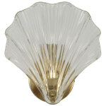 Applique murale en verre  coquillage  22cm transparent