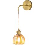 Applique murale vintage � fleurs, lampe suspendue, applique murale de chambre avec abat - jour en verre, ...