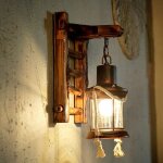 Applique murale vintage lampe industrielle fer metal bambou lampe ext�rieur mur de feu �clairage