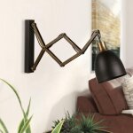 Applique murale vintage noire, accord�on m�tal vieilli sile