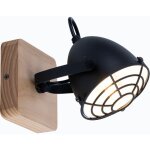 Applique salon applique murale salle à manger lampe industrielle, métal noir bois aspect grille naturelle, ... Applique salon applique murale salle à manger lampe industrielle, métal noir bois aspect grille naturelle, ...