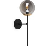 Applique siena noire et or 1 - abat - jour platine graphite e14