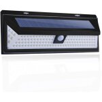 Applique solaire - 118 led lampe solaire 1000 lumens applique mural pir mouvement capteur ip65 etanche ...