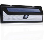 Applique solaire - 118 led lampe solaire 1000 lumens applique mural pir mouvement capteur ip65 etanche ...