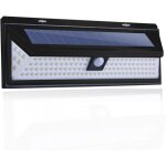 Applique solaire - 118 led lampe solaire 1000 lumens applique mural pir mouvement capteur ip65 etanche ...
