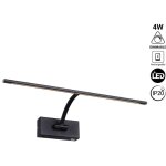 Barcelona led - applique tableau led � batterie - dimmable - 4w - 34cm - blanc chaud - noir