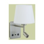 Millumine - applique t�te de lit chrome lampe et liseuse room2 usb