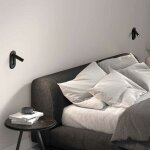 Applique tte de lit mila tactile noir mat port usb