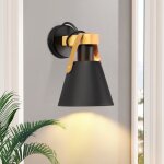 Applique vintage r�tro e27 noir industriel applique nuit bois int�rieur eclairage mural pour chambre ...