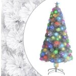 Arbre de noël artificiel pré - éclairé blanc 120 cm fibre optique vidaxl Arbre de noël artificiel pré - éclairé blanc 120 cm fibre optique vidaxl