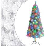 Arbre de noël artificiel pré - éclairé blanc 180 cm fibre optique vidaxl Arbre de noël artificiel pré - éclairé blanc 180 cm fibre optique vidaxl
