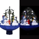 Arbre de no�l neigeux avec base de parapluie bleu 75 cm pvc vidaxl