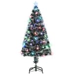 Arbre de no�l pr� - �clair� avec support et led 120 cm fibre optique vidaxl