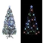 Arbre de no�l pr� - �clair� avec support et led 150 cm fibre optique vidaxl