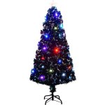 Arbre de no�l pr� - �clair� avec support 150 cm fibre optique vidaxl