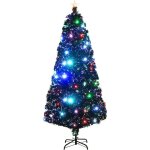 Arbre de no�l pr� - �clair� avec support et led 180 cm fibre optique vidaxl