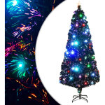 Arbre de no�l pr� - �clair� avec support et led 210 cm fibre optique vidaxl