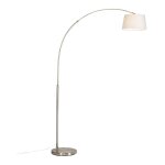 Arc - lampe arque - 1 lumire - h 1760 mm - blanc - moderne - clairage intrieur - salon - qazqa