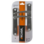 Lot de 2 poign�es de porte en aluminium � cl� ? entraxe 165 mm ? forme arrondie ? longueur 110 mm ? accessoire ...