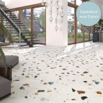 Arcana - carrelage effet terrazzo stracciatella 60x60 blanc (1, 44m�) - les carreaux de jean
