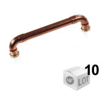 Lot de 10 poignes de meuble cuivre 'industriel' - entraxe 128 mm 12 arcanaute