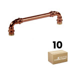 Arcanaute - lot de 10 poign�es de meuble cuivre 'vintage - r�tro' - entraxe 160 mm - �12 mm