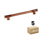 Arcanaute - lot de 5 poignes de meuble cuivre 'industriel t' - entraxe 160 mm - 12