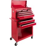 Arebos ? servante d'atelier roulante avec 9 tiroirs ? construction acier rev�tu ? dimensions 61, 5 x ...