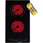 Arebos - table de cuisson vitrocramique 3000 w - 2 plaques de cuisson - 30cm - autarcique avec sensor ...