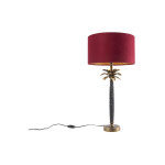 Areka - lampe de table avec abat - jour - 1 lumire -  350 mm - rouge - art deco - clairage intrieur ...