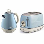 Pack ariete bouilloire lectrique 1l + grille - pain acier bleu vintage rtro
